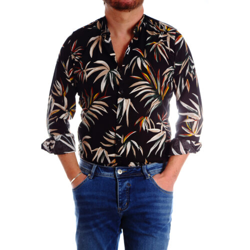 IMG_2146_1 camicia uomo motivo palme su fondo nero