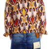 camicia uomo fantasia gialla e rossa su fondo bianco stile maioliche vista 3