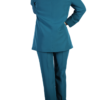Twin-set donna giacca pantalone blu petrolio Tailleur giacca vestibilità regular e pantalone morbido, pratico da indossare con l'elastico in vita. Colore blu petrolio. vista dal retro.